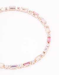 Pink Baguette & Round Czech Bohemia Crystal Clasp Bracelet - link has visual effect only
