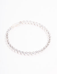 Silver Round Czech Bohemia Crystal  Cupchain Clasp Bracelet - link has visual effect only