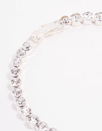 Silver Round Czech Bohemia Crystal  Cupchain Clasp Bracelet - link has visual effect only