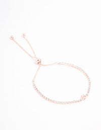 Rose Gold Czech Bohemia Crystal Cupchain Toggle Bracelet - link has visual effect only
