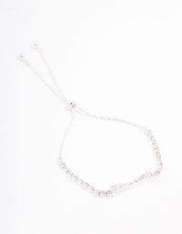 Silver Czech Bohemia Crystal  Cupchain Bow Toggle Bracelet - link has visual effect only