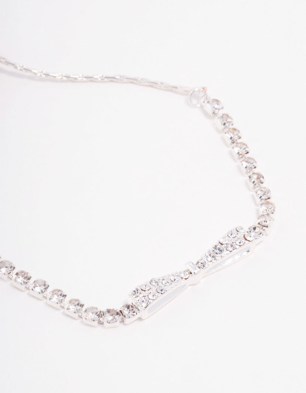 Silver Czech Bohemia Crystal  Cupchain Bow Toggle Bracelet