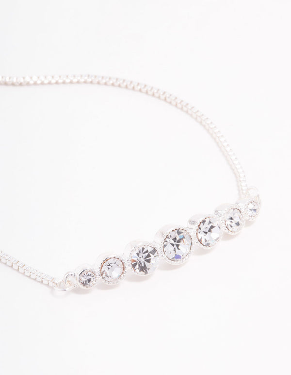 Silver Bar Czech Bohemia Crystal Toggle Bracelet