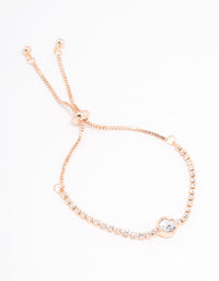 Rose Gold Bezel Czech Bohemia Crystal  Toggle Bracelet - link has visual effect only