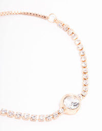 Rose Gold Bezel Czech Bohemia Crystal  Toggle Bracelet - link has visual effect only