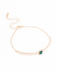 Green Czech Bohemia Crystal  Bar Square Toggle Bracelet - link has visual effect only