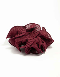 Burgundy Plisse Fabric Scrunchie - link has visual effect only