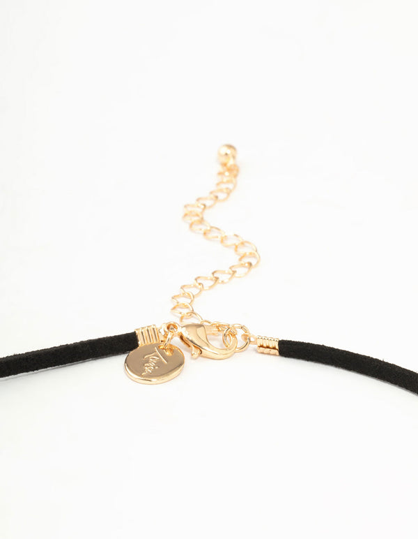 Gold Diamante Starfish Cord Necklace