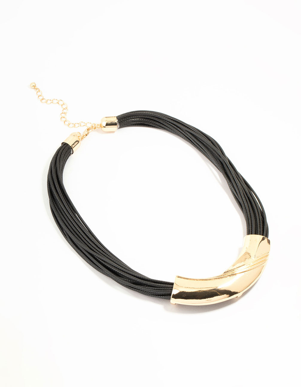 Black & Gold Textured Statement Necklace