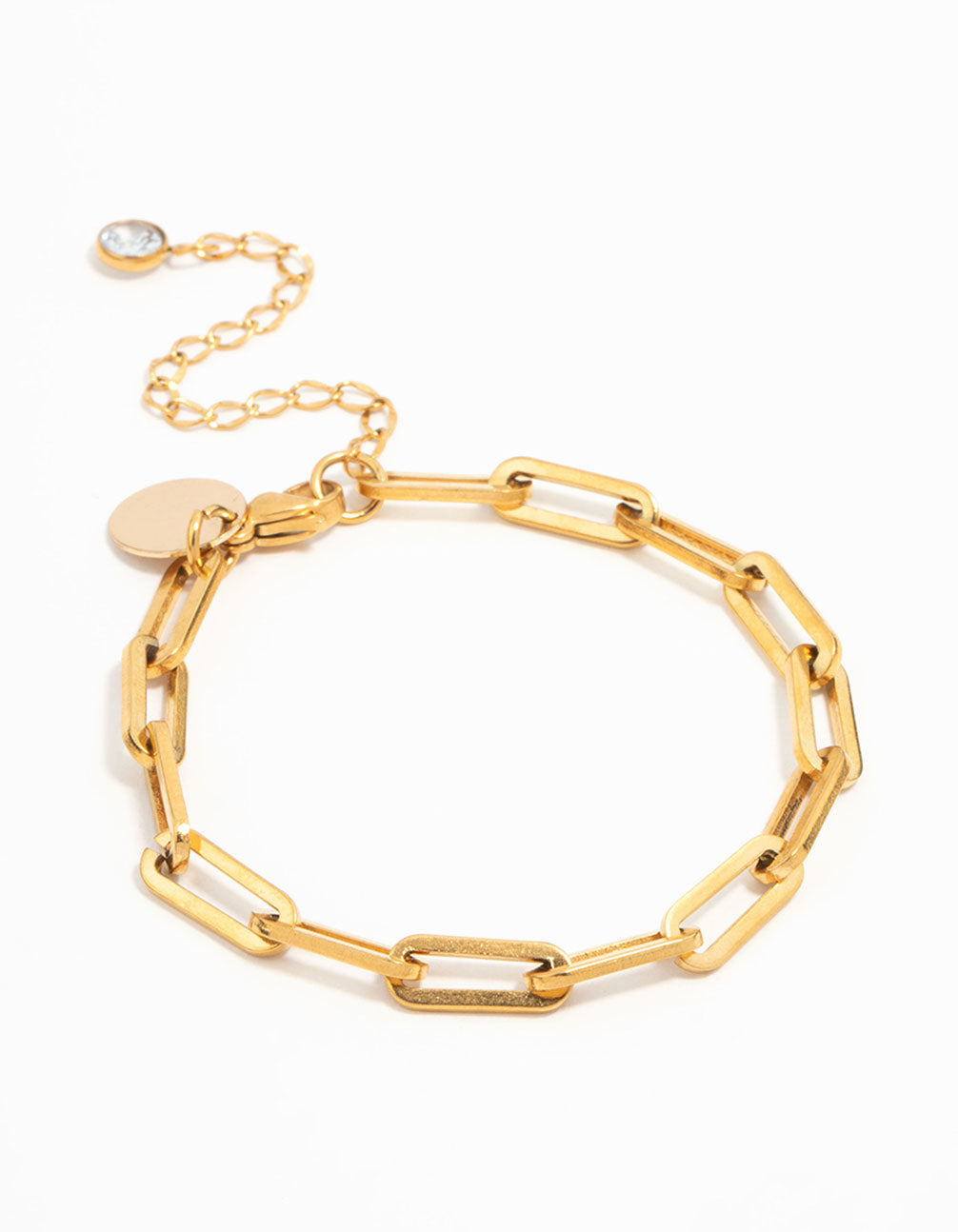 Waterproof Gold Plated Stainless Steel Paper Clip Bracelet