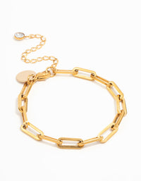 Waterproof Gold Plated Stainless Steel Paper Clip Bracelet - link has visual effect only