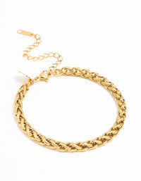 Waterproof Gold Plated Stainless Steel Paloma Chain Bracelet - link has visual effect only