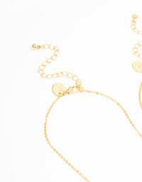 Gold Plated Cubic Zirconia & Plain Cross Necklaces 2-Pack - link has visual effect only