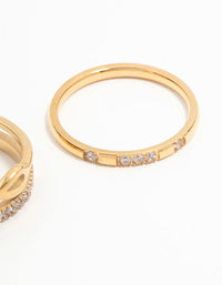 Waterproof Gold Plated Stainless Steel Infinity Rings 2-Pack - link has visual effect only