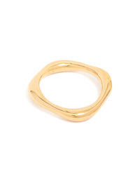 Waterproof Gold Plated Stainless Steel Organic Rings 3-Pack - link has visual effect only