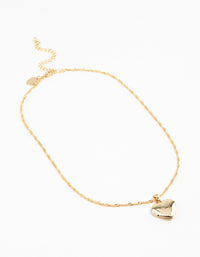 Gold Plated Heart Locket Initial B Necklace - link has visual effect only