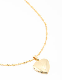 Gold Plated C Heart Locket Necklace - link has visual effect only