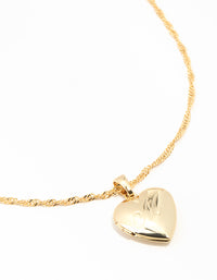 Gold Plated M Heart Locket Necklace - link has visual effect only