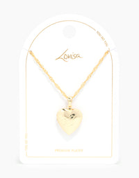 Gold Plated M Heart Locket Necklace - link has visual effect only