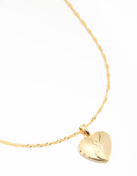 Gold Plated S Heart Locket Necklace - link has visual effect only