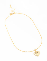 Gold Plated S Heart Locket Necklace - link has visual effect only
