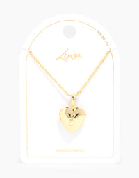 Gold Plated S Heart Locket Necklace - link has visual effect only