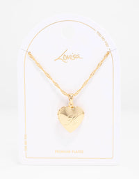 Gold Plated Heart Locket Initial K Necklace - link has visual effect only