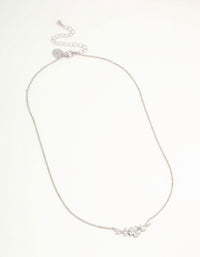 Silver Cubic Zirconia Flower & Vine Necklace - link has visual effect only