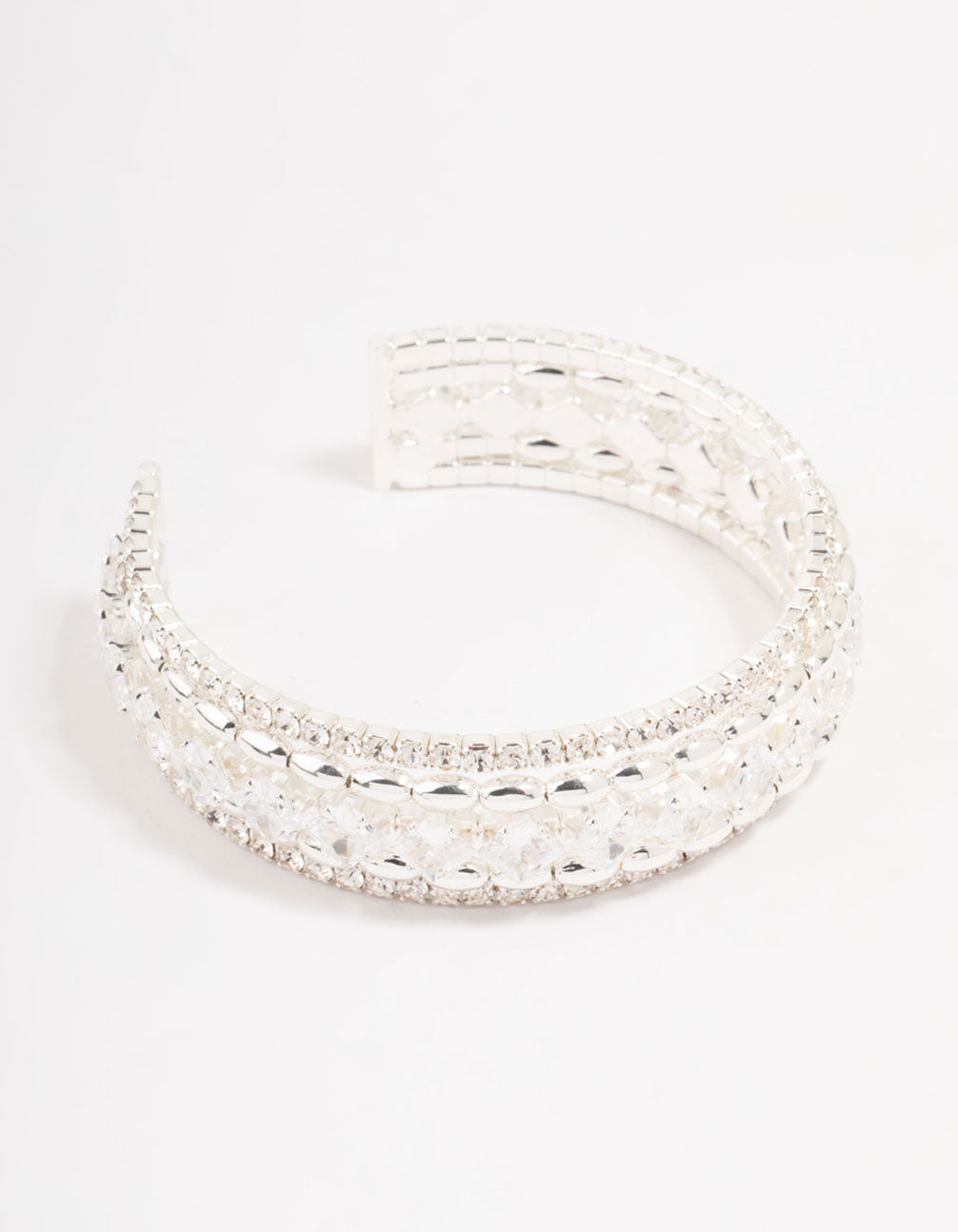 Cubic Zirconia Cupchain Wrist Cuff