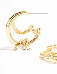 Gold Plated Multi Illusion Ring Hoop Earrings - link has visual effect only