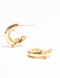 Gold Plated Mini Chubby Rondell Hoop Earrings - link has visual effect only