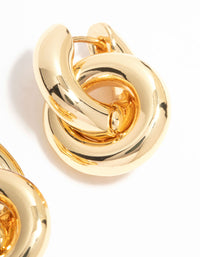 Gold Plated Rondell Huggie Drop Earrings - link has visual effect only