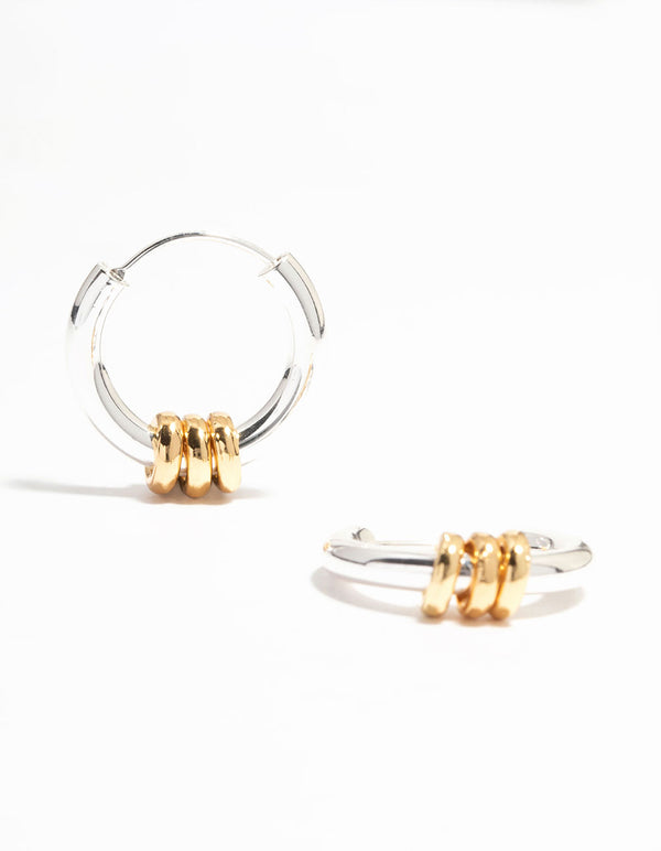 Gold & Silver Plated Rondell Huggie Earrings