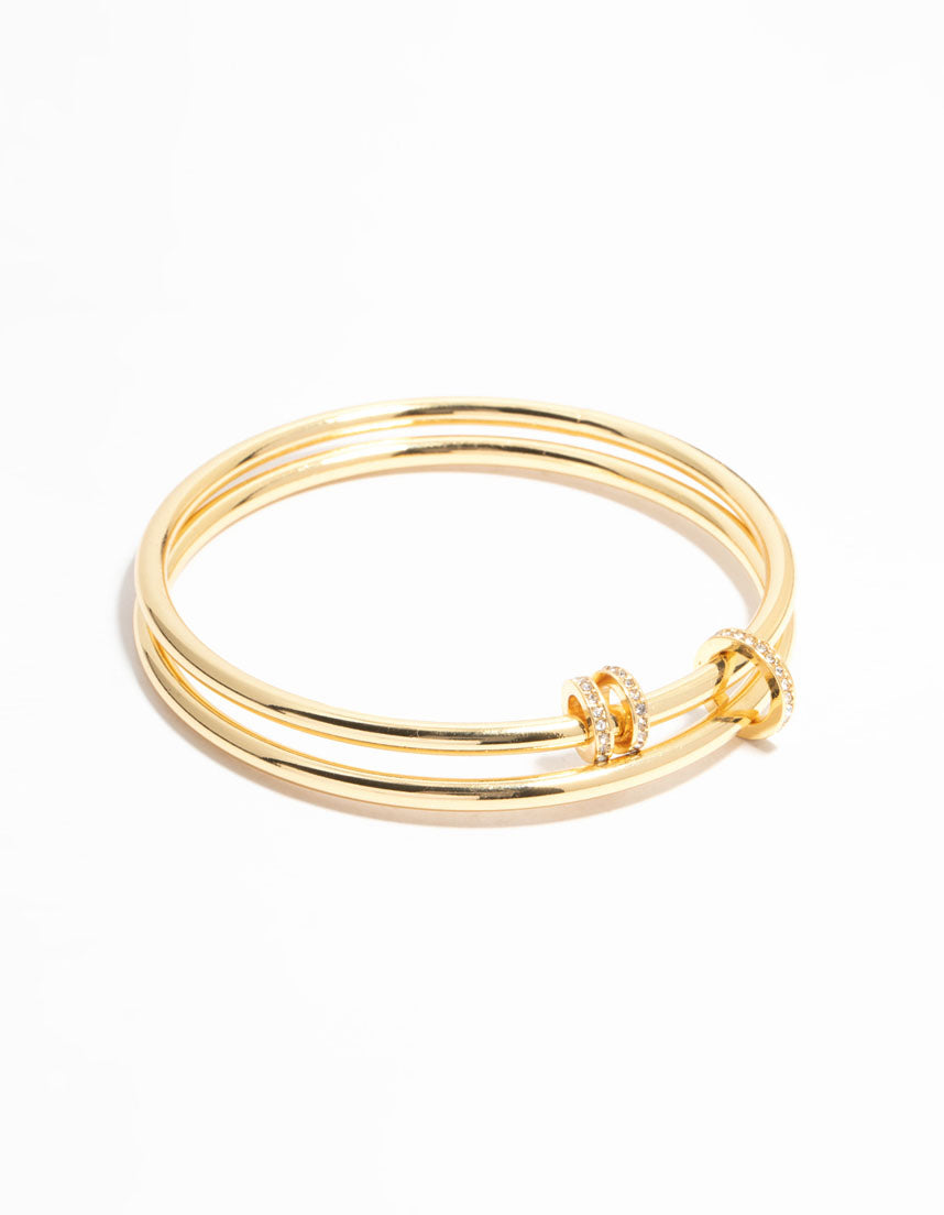 Gold Plated Layered Rondell Bangle