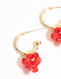 Gold Fruit Charm Hoop Earrings 2-Pack - link has visual effect only