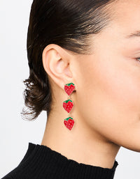 Gold Strawberry Drop Earrings - link has visual effect only