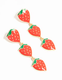 Gold Strawberry Drop Earrings - link has visual effect only