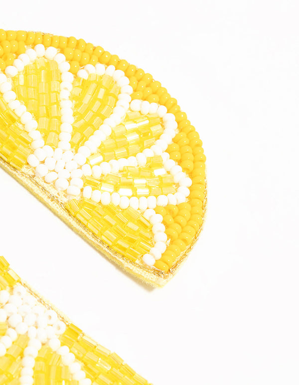 Yellow Beaded Lemon Drop Earrings