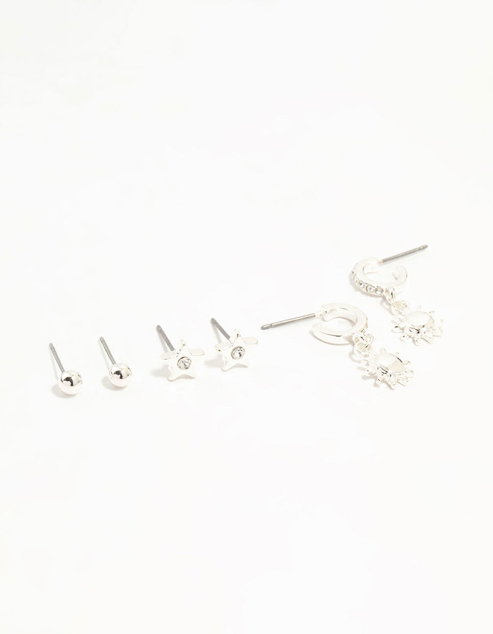 Silver Diamante Celestial 3-Pack Earrings