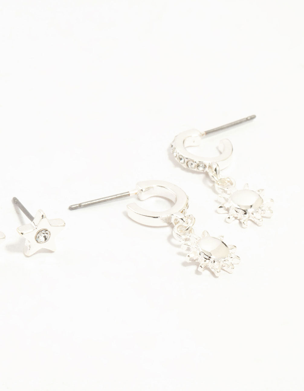 Silver Diamante Celestial 3-Pack Earrings