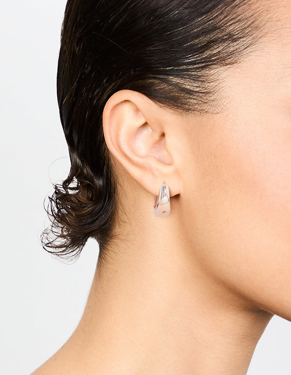 Rose Gold Plain Chubby Huggie Earrings