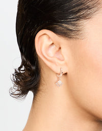 Rose Gold Cubic Zirconia and Opal Drop Huggie Earrings - link has visual effect only