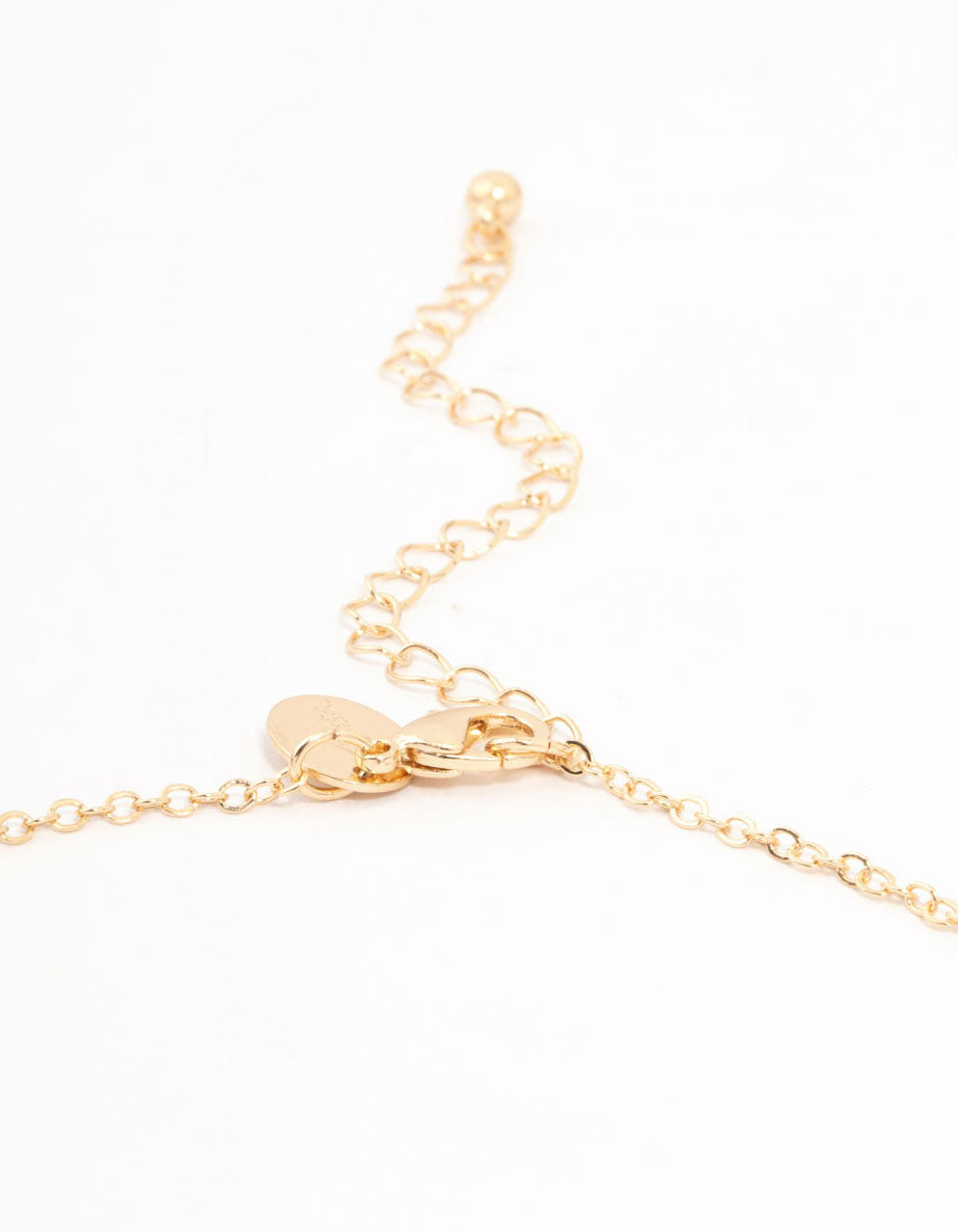 Gold Statement Diamante Cross Necklace