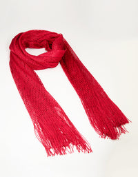 Red Fabric Draped Long Scarf - link has visual effect only