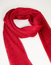 Red Fabric Draped Long Scarf - link has visual effect only
