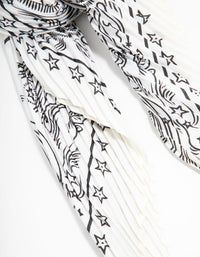 White & Black Celestial Plisse Scarf - link has visual effect only
