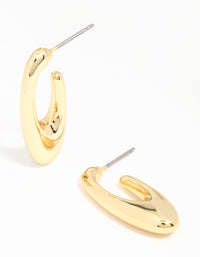 Gold Plated Drop Mini Hoop Earrings - link has visual effect only