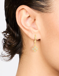 Gold Plated Cubic Zirconia Flower Drop Earrings - link has visual effect only