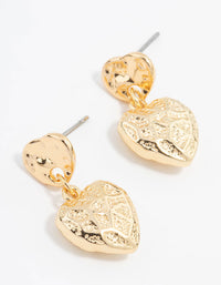 Gold Plated Heart Drop Earrings - link has visual effect only
