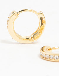 Gold Plated Flower Stud & Hoop Earrings 4-Pack - link has visual effect only